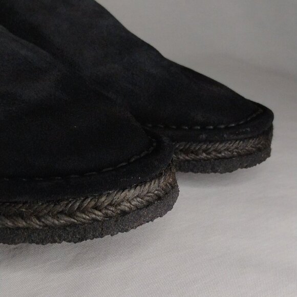 John Varvatos Loafers Men Suede Slip On Charcoal Black Casual Luxury Comfort 9.5